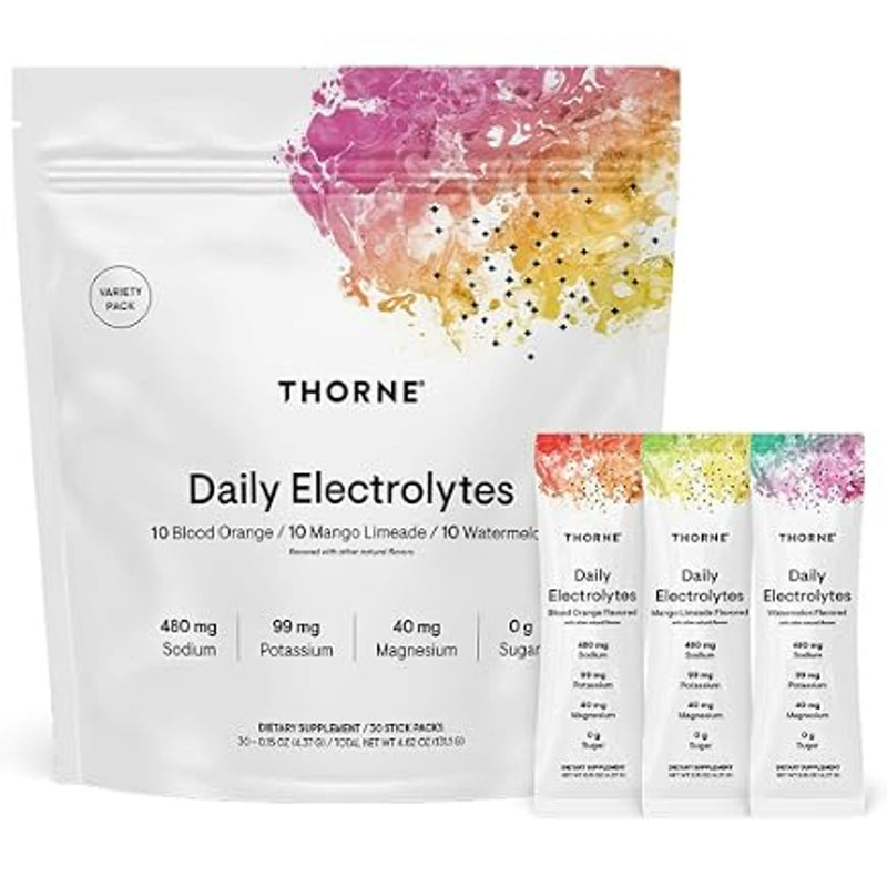 Thorne Daily Electrolytes Variety Flavors Drink Mix 30 Sticks