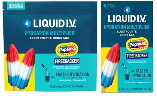 Liquid I.V. Hydration Multiplier Electrolyte Drink Mix Popsicle Firecracker