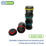 Ezy Dose Weekly (7-Day) Stackable Pill Organizer, Vitamin and Medicine Box, Detachable Compartments, Rainbow Colors