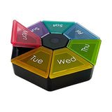 Ezy Dose 7-Sided Weekly Pill Organizer, Rainbow Colors