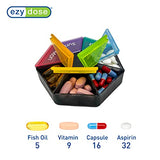 Ezy Dose 7-Sided Weekly Pill Organizer, Rainbow Colors