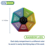 Ezy Dose 7-Sided Weekly Pill Organizer, Rainbow Colors