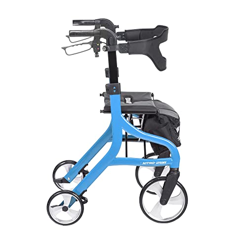 Drive Medical Nitro Sprint Rollator Walker - Tall - Blue