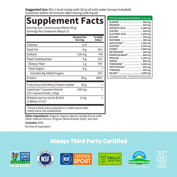 Garden Of Life Sport Whey+ Weight Management Protein Vanilla 15.87oz