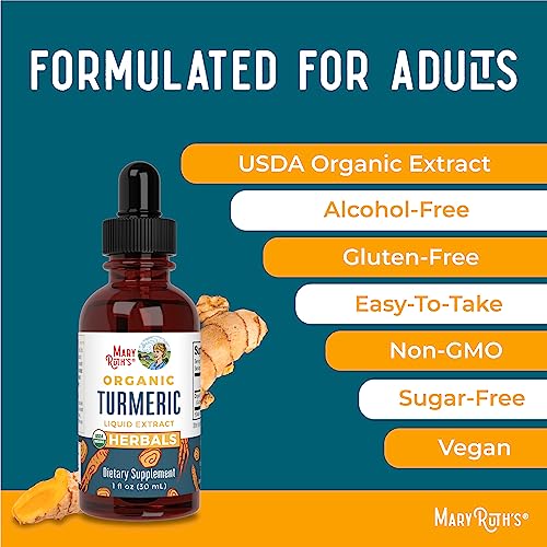 Mary Ruth's Organic Turmeric Liquid Extract Alcohol Free 1190 mg 1 Oz