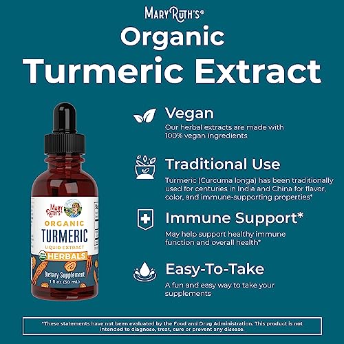 Mary Ruth's Organic Turmeric Liquid Extract Alcohol Free 1190 mg 1 Oz