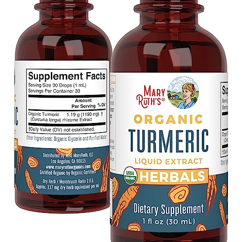 Mary Ruth's Organic Turmeric Liquid Extract Alcohol Free 1190 mg 1 Oz