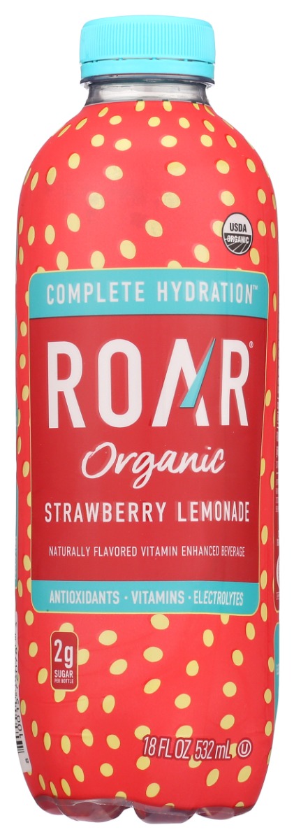 Roar Organic Strawberry Lemonade Enhanced Juice Drink 18 oz