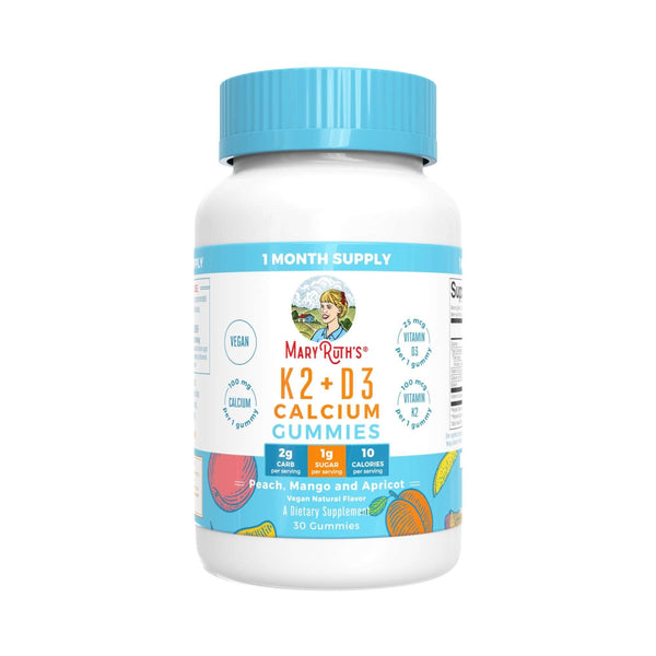 Mary Ruth's Vitamin K2  D3 Calcium Gummies Peach, Mango, Apricot, 30 Ct