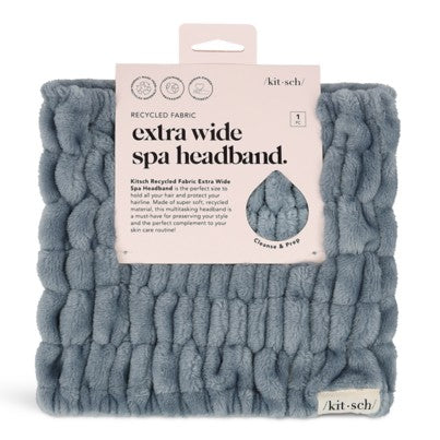 Kitsch Spa Extra Wide Headband Soft & Stretchy Misty Blue