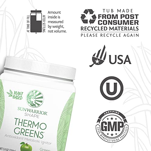 Sunwarrior Thermo Greens Green Apple Supergreens Metabolism Booster Powder 7.4 oz
