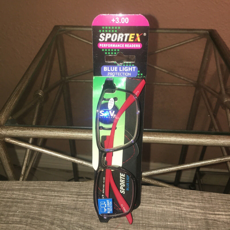 Sportex Men's Reading Glasses with Leather Case, +3.00