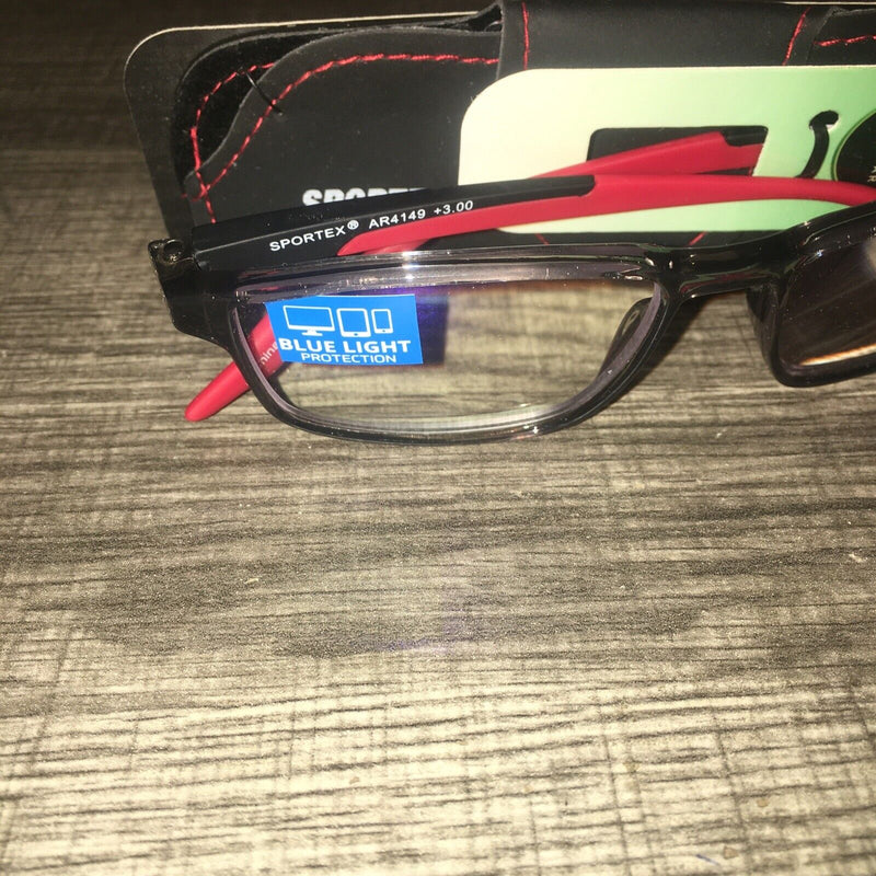 Sportex Men's Reading Glasses with Leather Case, +3.00