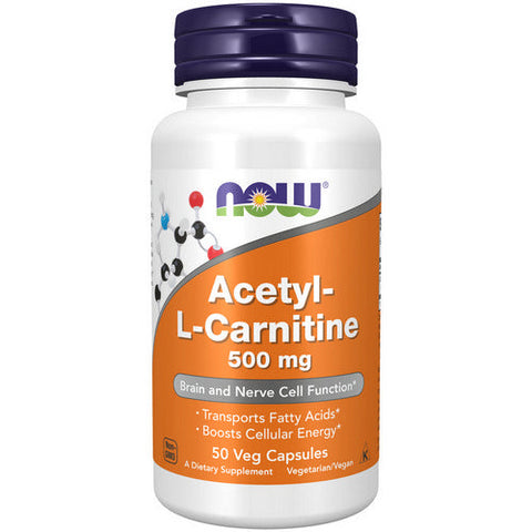 Now Acetyl L-Carnitine 500mg 100 Vegetable Capsules