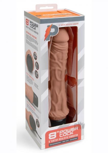 Powercocks Pc Girthy Realistic Vibrator 8 Mocha