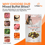 Rethink Pet Mixed Buffet Bites Beef Chiken Lamb 100% Natural