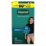 Depend Fit-Flex Incontinence Underwear Adult Diapers Maximum Absorbency Men S/M 32ct