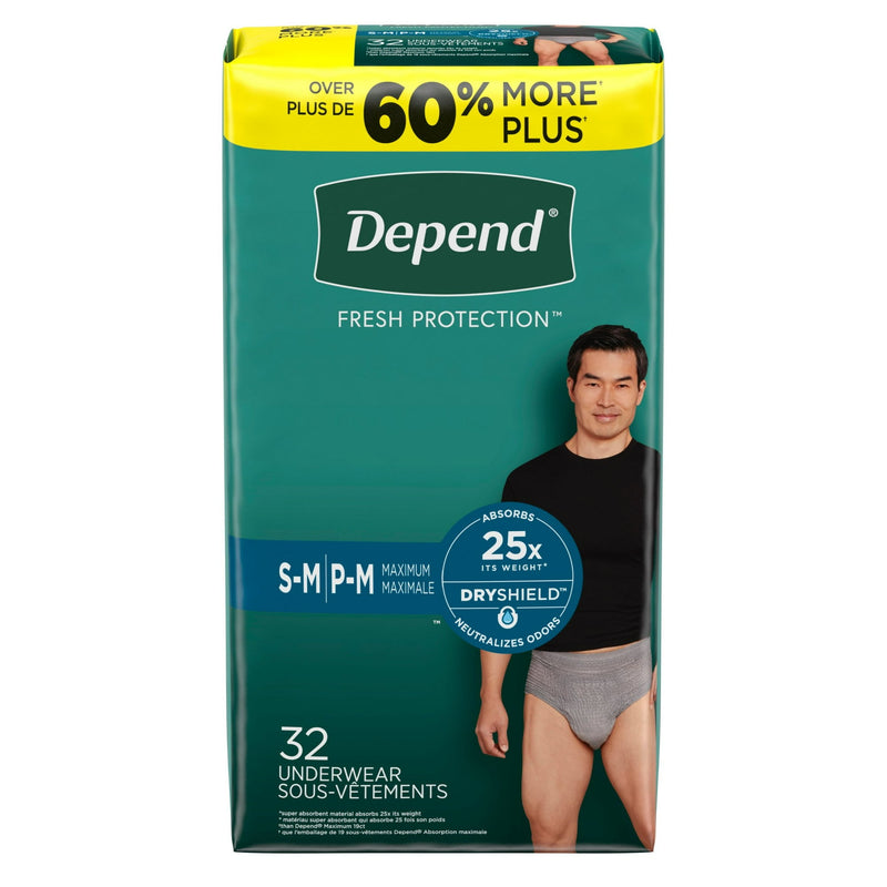 Depend Fit-Flex Incontinence Underwear Adult Diapers Maximum Absorbency Men S/M 32ct