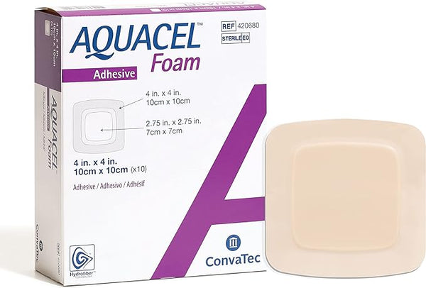 Convatec Aquacel Foam Adhesive 4" x 4" 10ct 420680