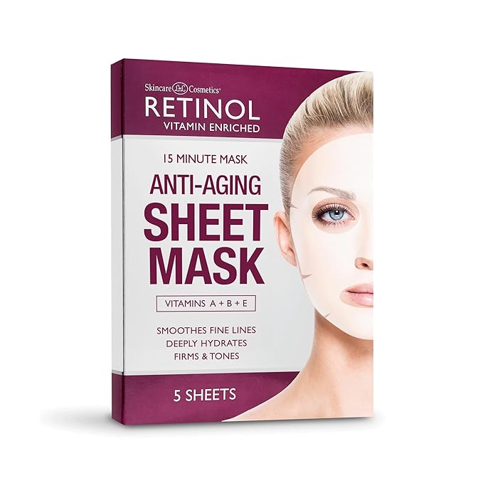 Skincare Retinol Anti Aging Sheet Mask 5ct
