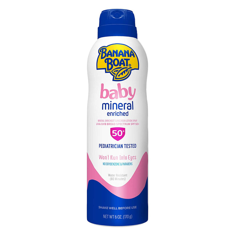 BANANA BOAT BABY MINERAL SPF 50+ PEDIATRICIAN TESTED 6 Oz