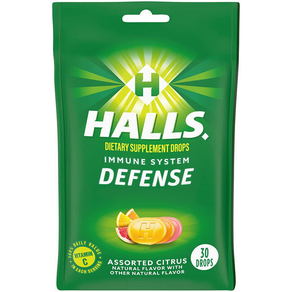 HALLS DEFENSE VIT.C DROPS ASSORTED CITRUS X30