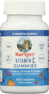 Mary Ruth's Organics Vitamin C Gummies | Supplement for Immune Support & Overall Health | Immune Support Supplement | Vitamin C for Adults & Kids | Vegan | Non-GMO | 60 Servings