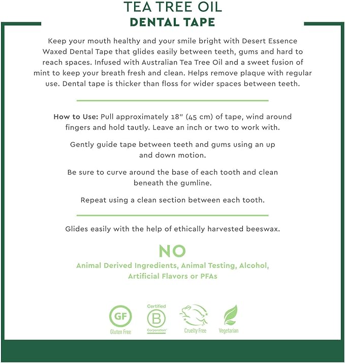 Desert Essence Dental Tape Tea Tree Oil 30 yd