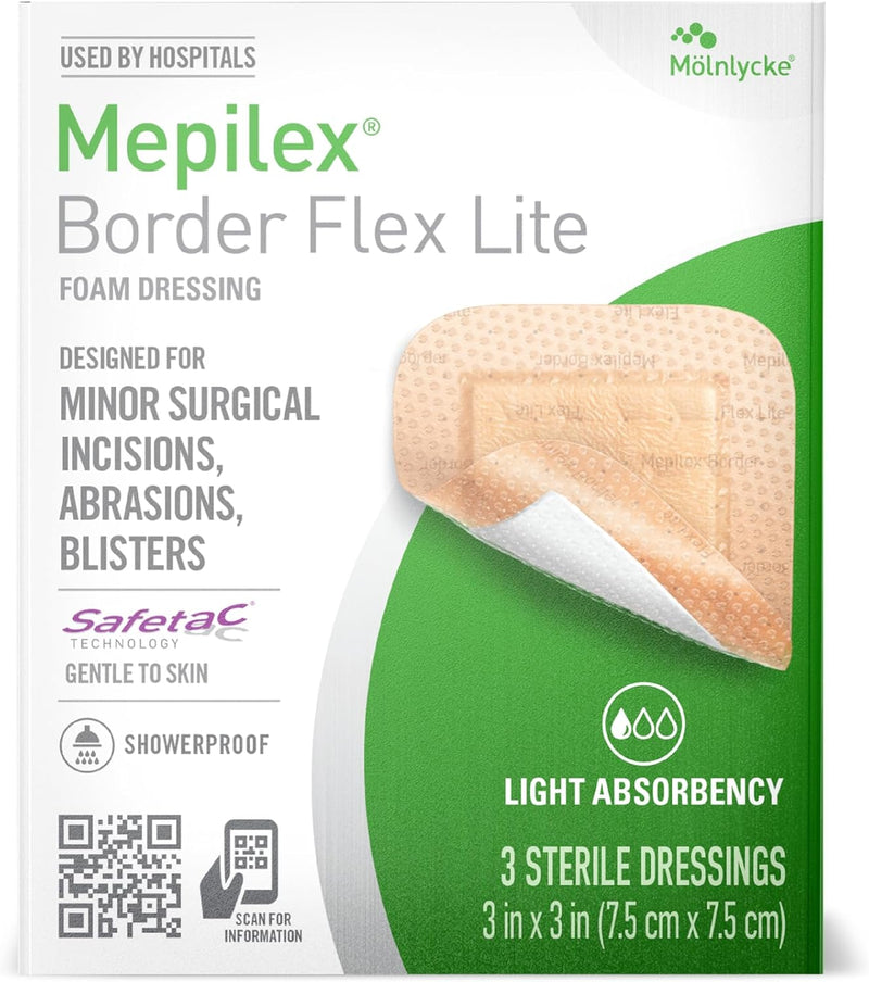 Mepilex Border Flex Lite Dressing 3" x 3" Box of 3ct 28123