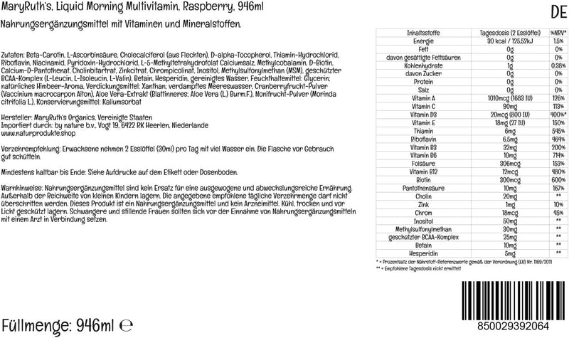 Mary Ruth's Multivitamin Multimineral No Added Sugar Liquid Vitamins 32 Fl Oz