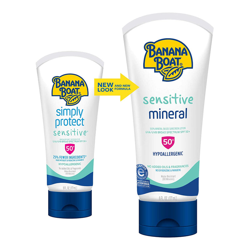 BANANA BOAT SENSITIVE MINERAL SPF 50+ 6 Oz
