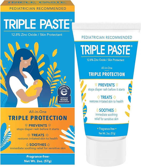 Triple Paste Sheer Zinc Diaper Rash Cream for Baby 2oz