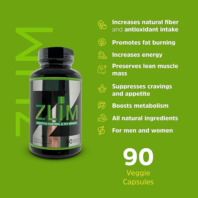 ZT ZLIM Control de apetito y quemador de grasa Cápsulas vegetales 90ct