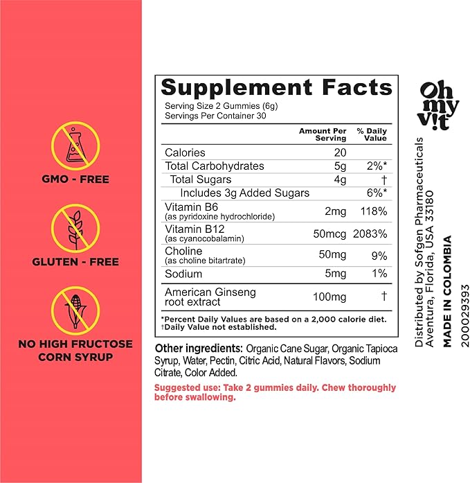 Oh My Vit Focus With Gingseng Gummies 60ct