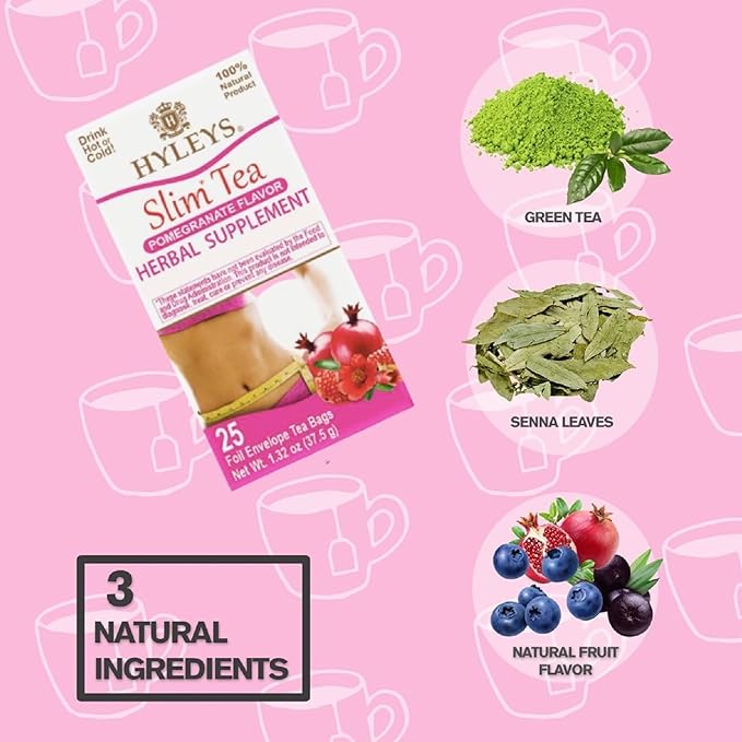 Hyleys Slim Tea Pomegranate Flavor Tea 25ct