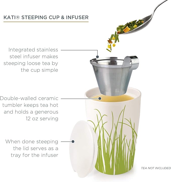Tea Forte Kati Cup Spring Grass Ceramic Tea Infuser