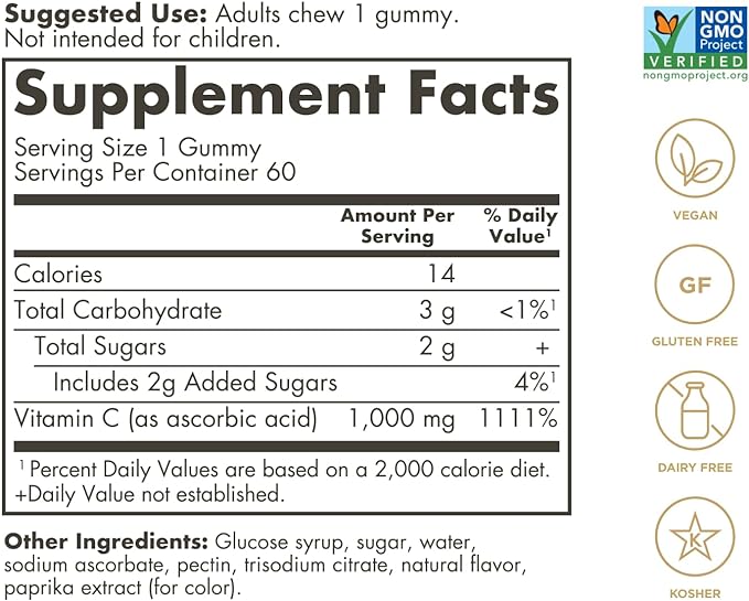 Solgar Vitamin C 1000Mg Gummies 60 ct