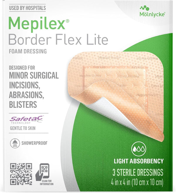 Mepilex Border Flex Lite Dressing 4" x 4" Box of 3ct 281333