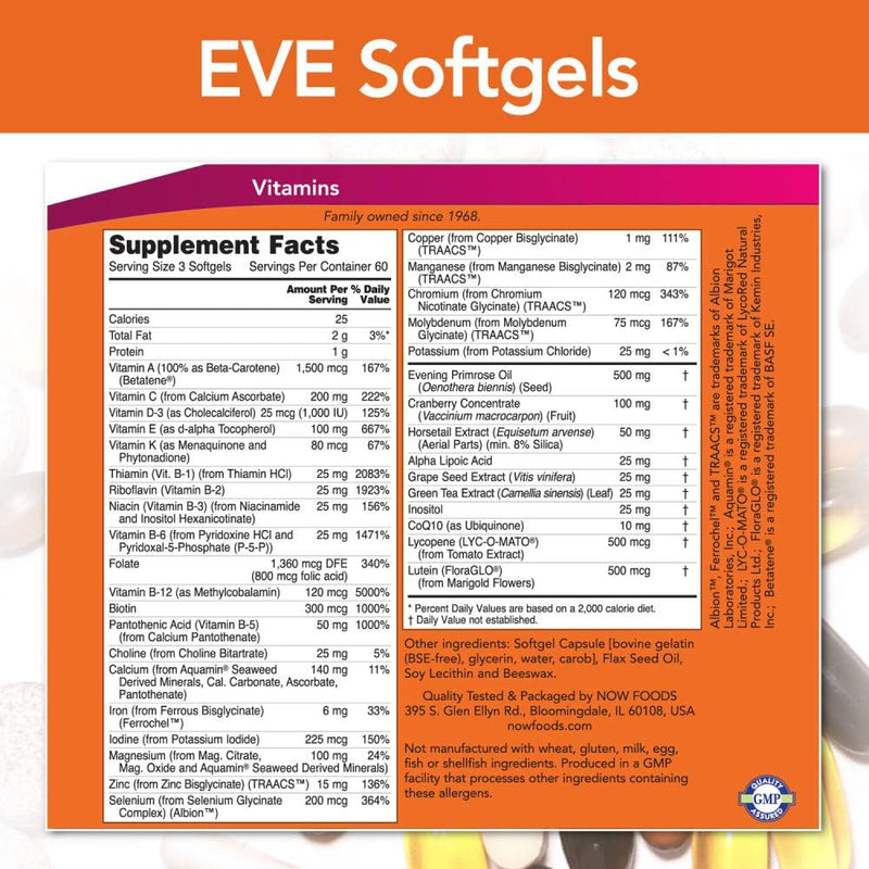 Now Eve Women Multivitamin Softgels 180ct
