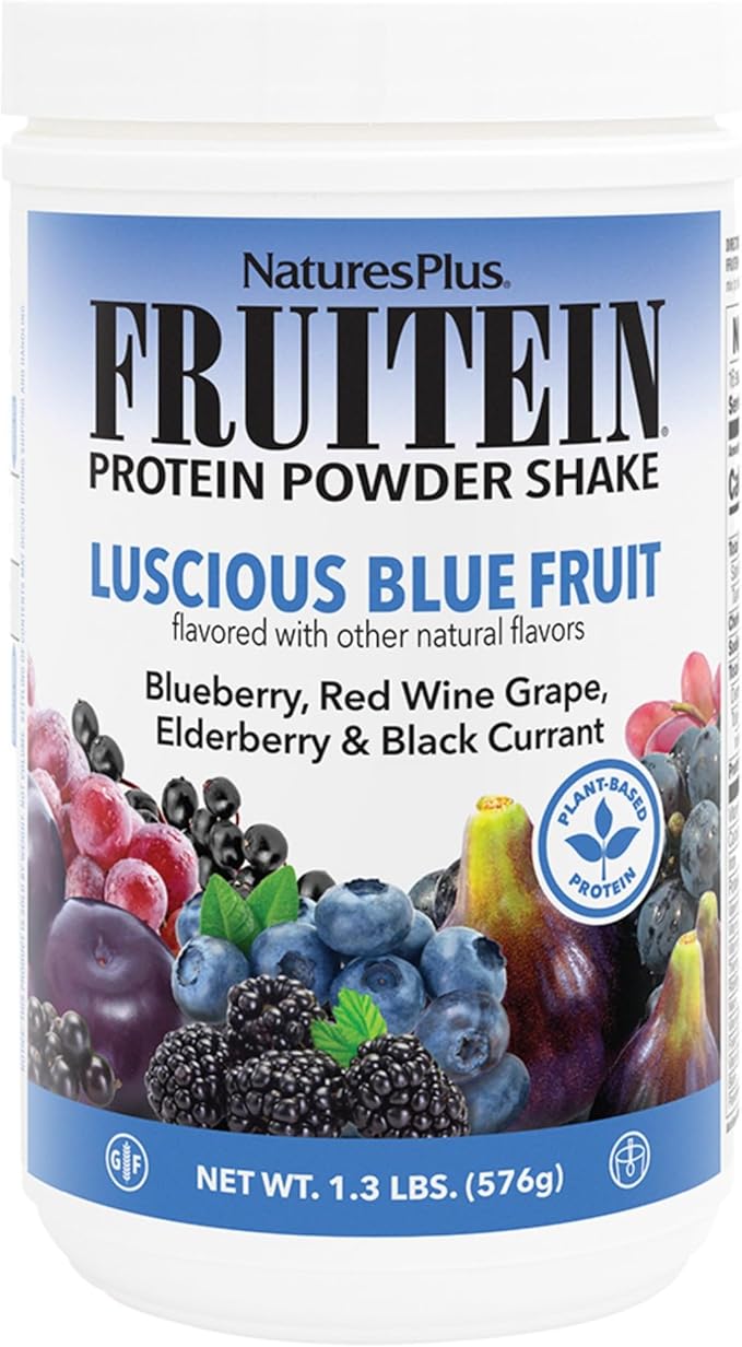 Nature's Plus Fruitein Luscious Blue Fruit Plant Based Protein Shake 1.35lb