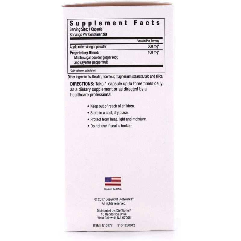 DietWorks Apple Cider Vinegar Capsules 90ct