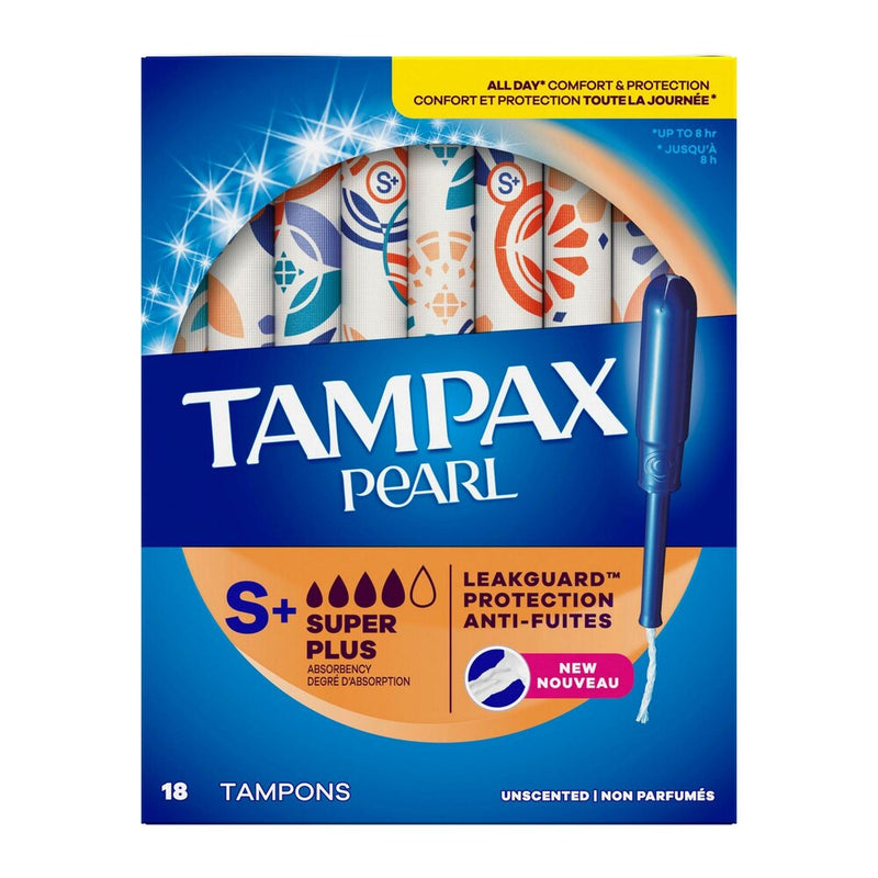 Tampax Pearl Tampon Super Plus Unscented 18ct