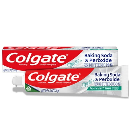 Colgate Baking Soda and Peroxide Whitening Toothpaste Gel  Frosty Mint  6 oz
