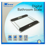 Zewa Digital Bathroom Scale, Tempered Glass, Up to 330 lb