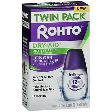 Rohto Dry Aid Eye Relief Bottle Twin Pack 0.34Oz Each