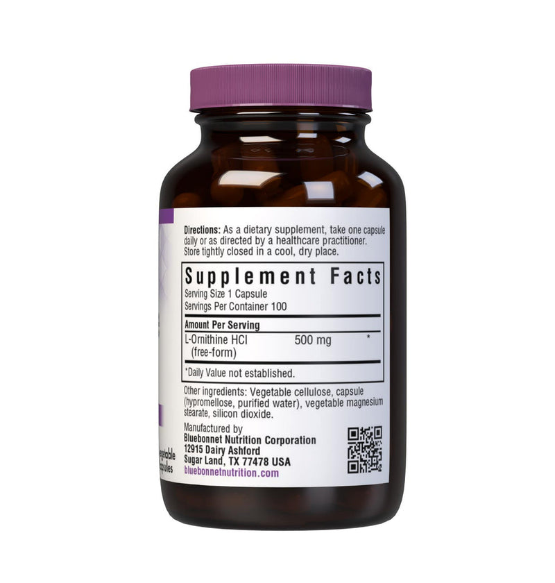 Bluebonnet L-Ornithine 500 mg Capsules 100ct