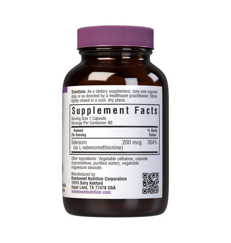 Bluebonnet Selenium 200 mcg cápsulas 90ct