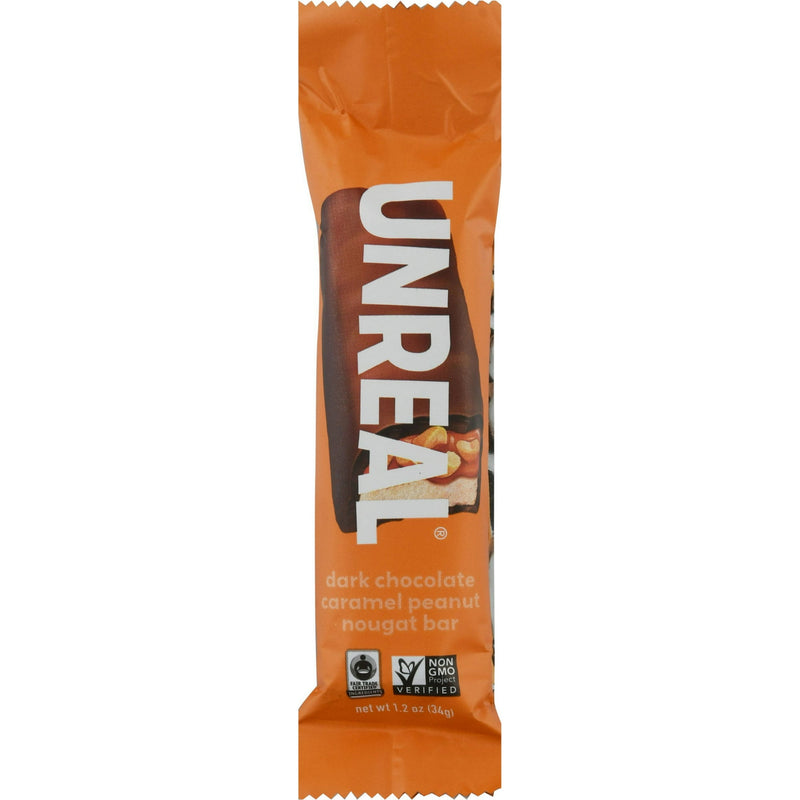 Barra de maní de caramelo de chocolate negro unreal 1.3oz