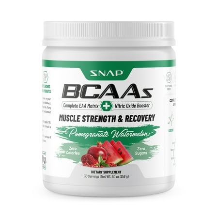 Snap Supplements BCAA Powder Pomegranate Watermelon 9.1oz