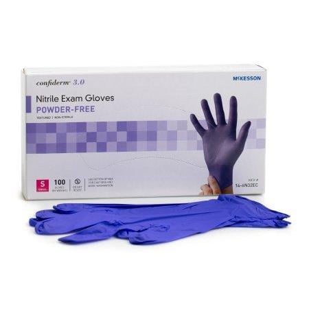 Confirderm 3.0, Disposable Gloves, Nitrile, Powder-Free, S, 100 PK, Dark Blue